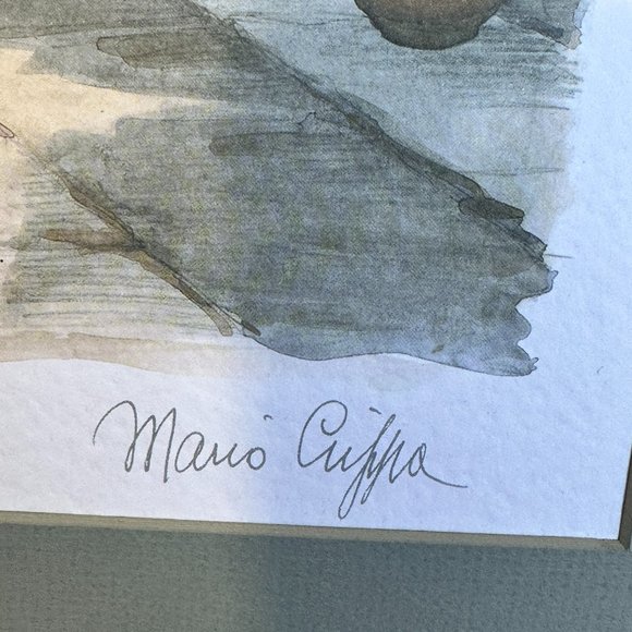 VINTAGE (1970s) MARIO CUPPA SIGNED "SORENTO" WATERCOLOR (EUC) - Picture 9 of 9